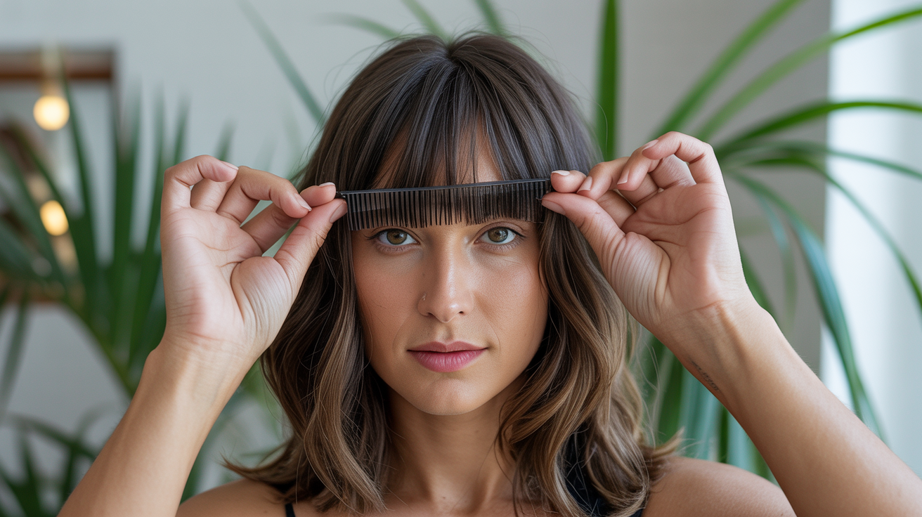How to cut curtain bangs at home